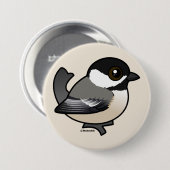 Zwarte cichorei ronde button 7,6 cm (Voorkant /achterkant)