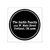 Zwarte cirkel aangepaste stempel (Afrduk)