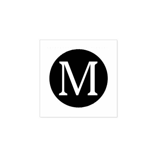 Zwarte Cirkel Frame Monogram Rubberstempel (Afrduk)