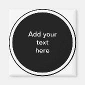 Zwarte cirkel met witte cirkel frame SJABLOON,  Magneet (Voorkant)