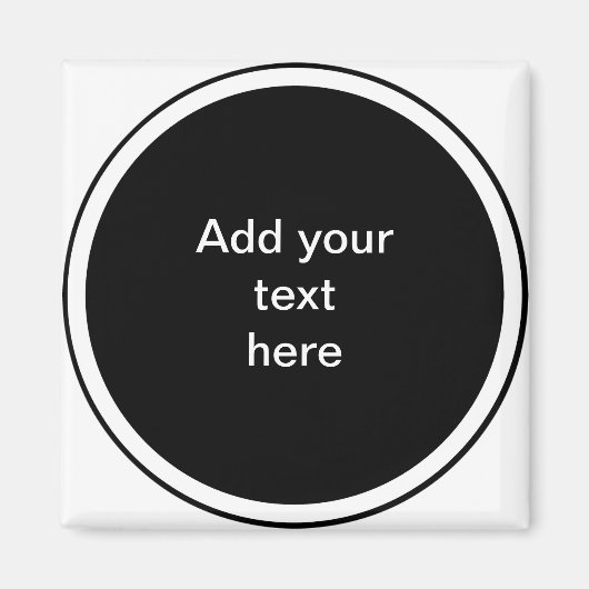 Zwarte cirkel met witte cirkel frame SJABLOON,  Magneet (Voorkant)