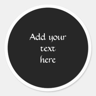 Zwarte cirkel met witte cirkel frame SJABLOON, Ronde Sticker