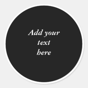 Zwarte cirkel met witte cirkel frame SJABLOON, Ronde Sticker