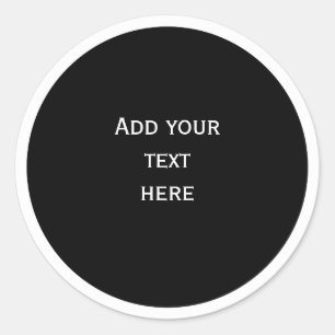 Zwarte cirkel met witte cirkel frame SJABLOON, Ronde Sticker