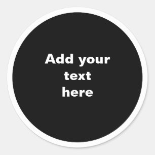 Zwarte cirkel met witte cirkel frame SJABLOON,  Ronde Sticker