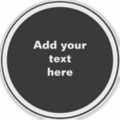 Zwarte cirkel met witte cirkel frame SJABLOON,  Sticker (Voorkant)