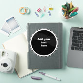 Zwarte cirkel met witte cirkel frame SJABLOON,  Sticker (iPad Cover)