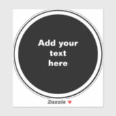 Zwarte cirkel met witte cirkel frame SJABLOON,  Sticker (Vel)