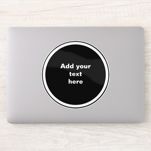 Zwarte cirkel met witte cirkel frame SJABLOON,  Sticker (Computer)