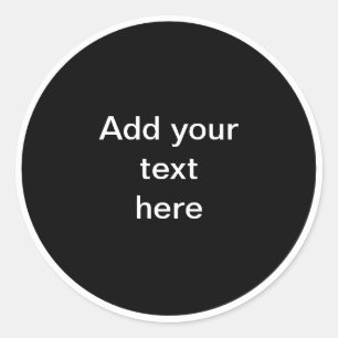 Zwarte cirkel met witte cirkel lijst SJABLOON, Ronde Sticker