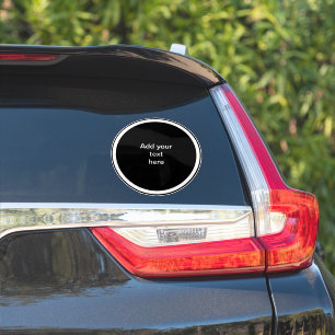 Zwarte cirkel met witte cirkel SJABLOON, Sticker