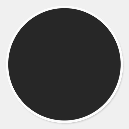 Zwarte cirkel met witte cirkelrand ronde sticker (Voorkant)