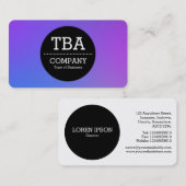 Zwarte Cirkel v2 - Zachte gradiënt Visitekaartje (Voorkant / Achterkant)