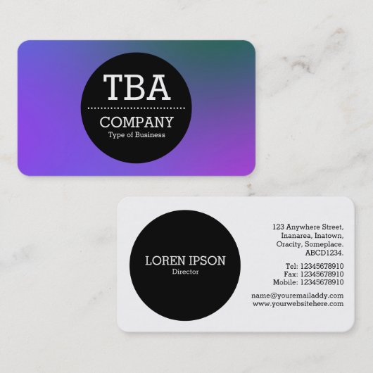 Zwarte Cirkel v2 - Zachte gradiënt Visitekaartje (Voorkant / Achterkant)