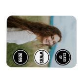 Zwarte Cirkels Foto Afstudeer Aankondiging Magneet (Horizontaal)