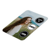 Zwarte Cirkels Foto Afstudeer Aankondiging Magneet (Linkerzijde)