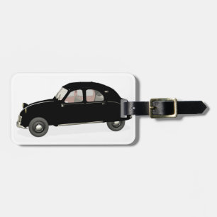 Zwarte Citroen 2CV Bagagelabel