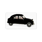 Zwarte Citroen 2CV Etiket (Voorkant)
