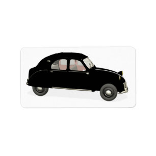 Zwarte Citroen 2CV Etiket