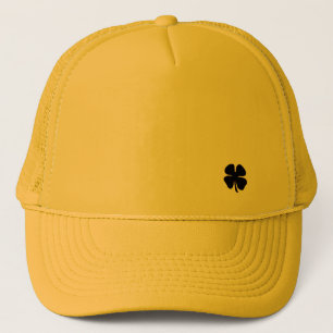 Zwarte Clover gele truckerhoed van schuim Trucker Pet