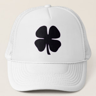 Zwarte Clover witte schuim trucker hoed Pet