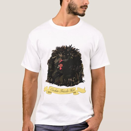 Zwarte cochin Frizzle Chicken T-shirt (Voorkant)