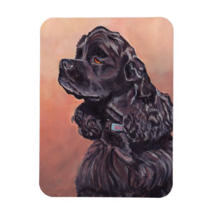 Zwarte Cocker Spaniel Hond Art Flexibele Magneet