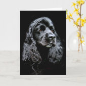 Zwarte Cocker-spaniël Kaart (Gele Bloem)