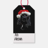 Zwarte Cocker Spaniel Kerstmis Cadeaulabel (Voorkant)