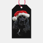 Zwarte Cocker Spaniel Kerstmis Cadeaulabel (Achterkant)