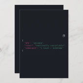 Zwarte code-geïnspireerde uitnodiging op maat (Voorkant / Achterkant)