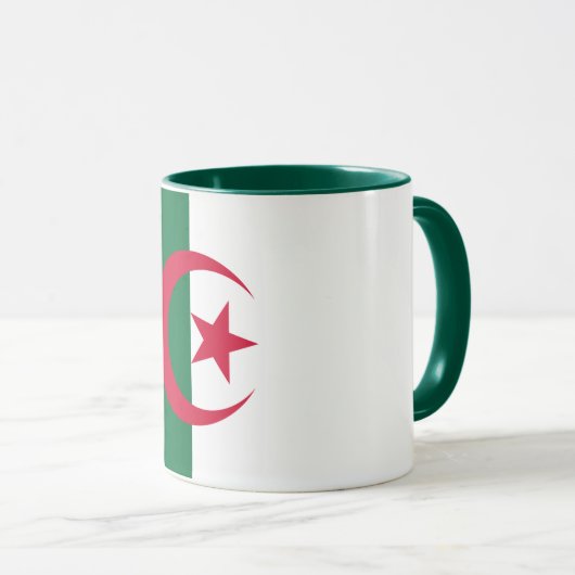 Zwarte Combo Mok met Algerijnse vlag (Voorkant rechts)