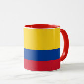 Zwarte Combo Mok met vlag van Colombia (Voorkant rechts)