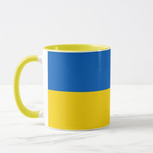 Zwarte Combo-Mok met vlag van Oekraïne Mok (Links)