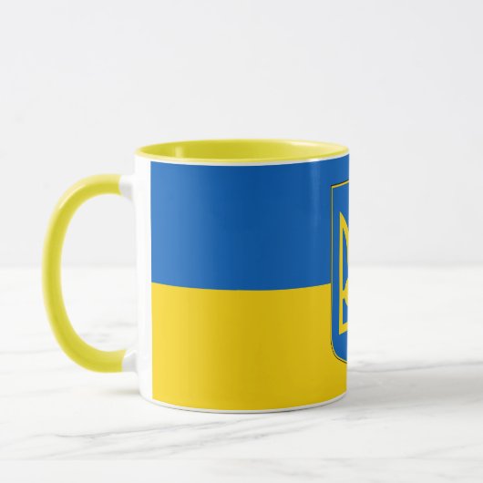 Zwarte Combo-Mok met vlag van Oekraïne Mok (Links)