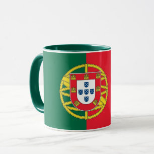 Zwarte Combo Mok met vlag van Portugal