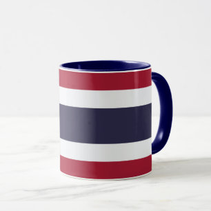 Zwarte Combo Mok met vlag van Thailand
