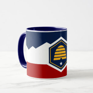 Zwarte Combo Mok met vlag van Utah State, VS