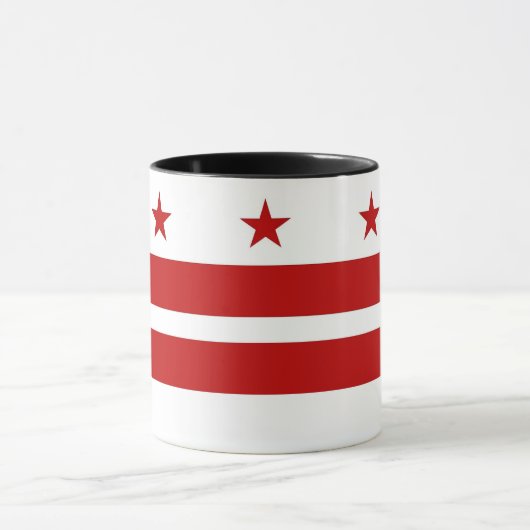 Zwarte Combo-Mok met vlag van Washington DC, VS Mok (Midden)