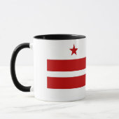 Zwarte Combo-Mok met vlag van Washington DC, VS Mok (Links)