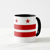 Zwarte Combo-Mok met vlag van Washington DC, VS Mok (Voorkant rechts)