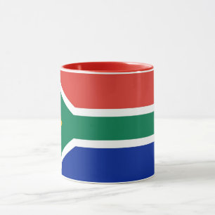 Zwarte Combo Mok met vlag van Zuid-Afrika