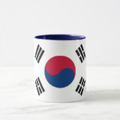 Zwarte Combo Mok met vlag van Zuid-Korea (Midden)