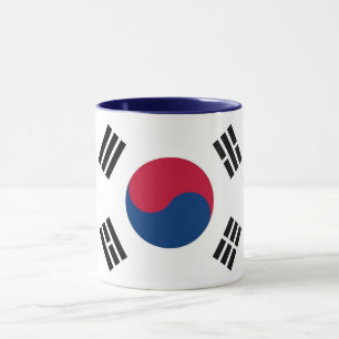Zwarte Combo Mok met vlag van Zuid-Korea