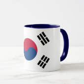 Zwarte Combo Mok met vlag van Zuid-Korea (Voorkant rechts)
