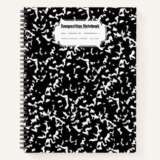 zwarte compositie spiraal notitieboek