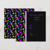 zwarte confetti BIRTHDAY INVITATIE Kaart (Voorkant / Achterkant)