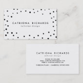 Zwarte Confetti Stippen Modern Visitekaartje (Voorkant / Achterkant)