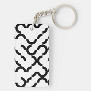 Zwarte, coole, trendy, moderne, stedelijke cirkelk sleutelhanger