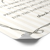 Zwarte Coquette Boog Advies voor Baby shower Game Poster (Hoek)